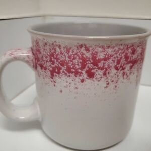 Primo Design 4" Speckled Stoneware 16 Oz Coffee Mug Pink Spongeware on Gray